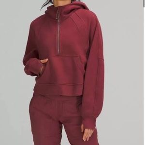 Lululemon Athletica Scuba Oversized Cropped 1/2 Zip Hoodie